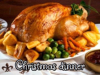The traditional Christmas dinner is Turkey. The traditional Christmas dinner is Turkey.