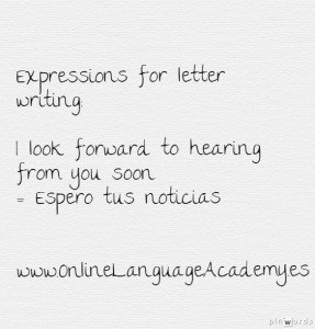 Expressions for letter writing